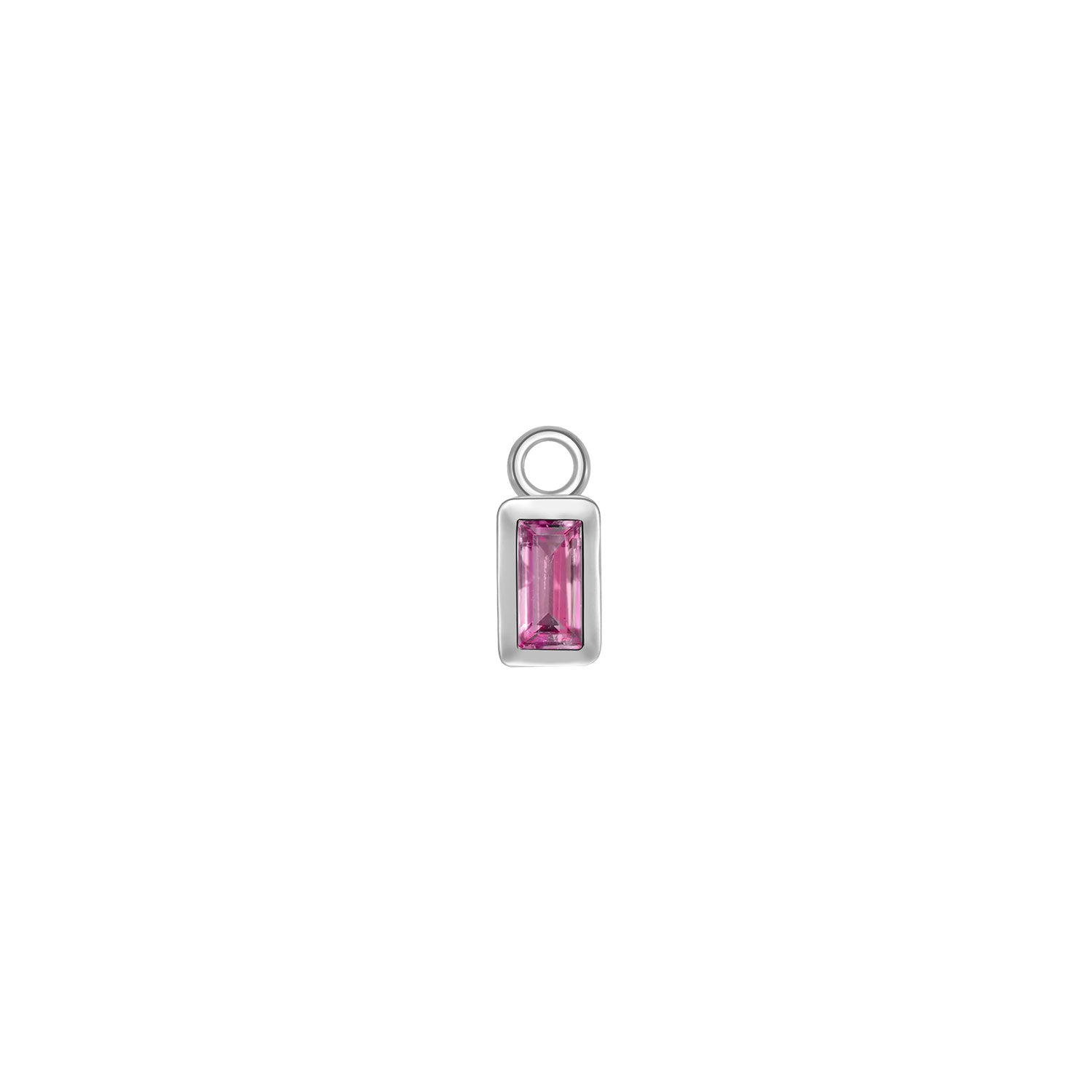 Baguette Bezel Charm - Colored Gemstone