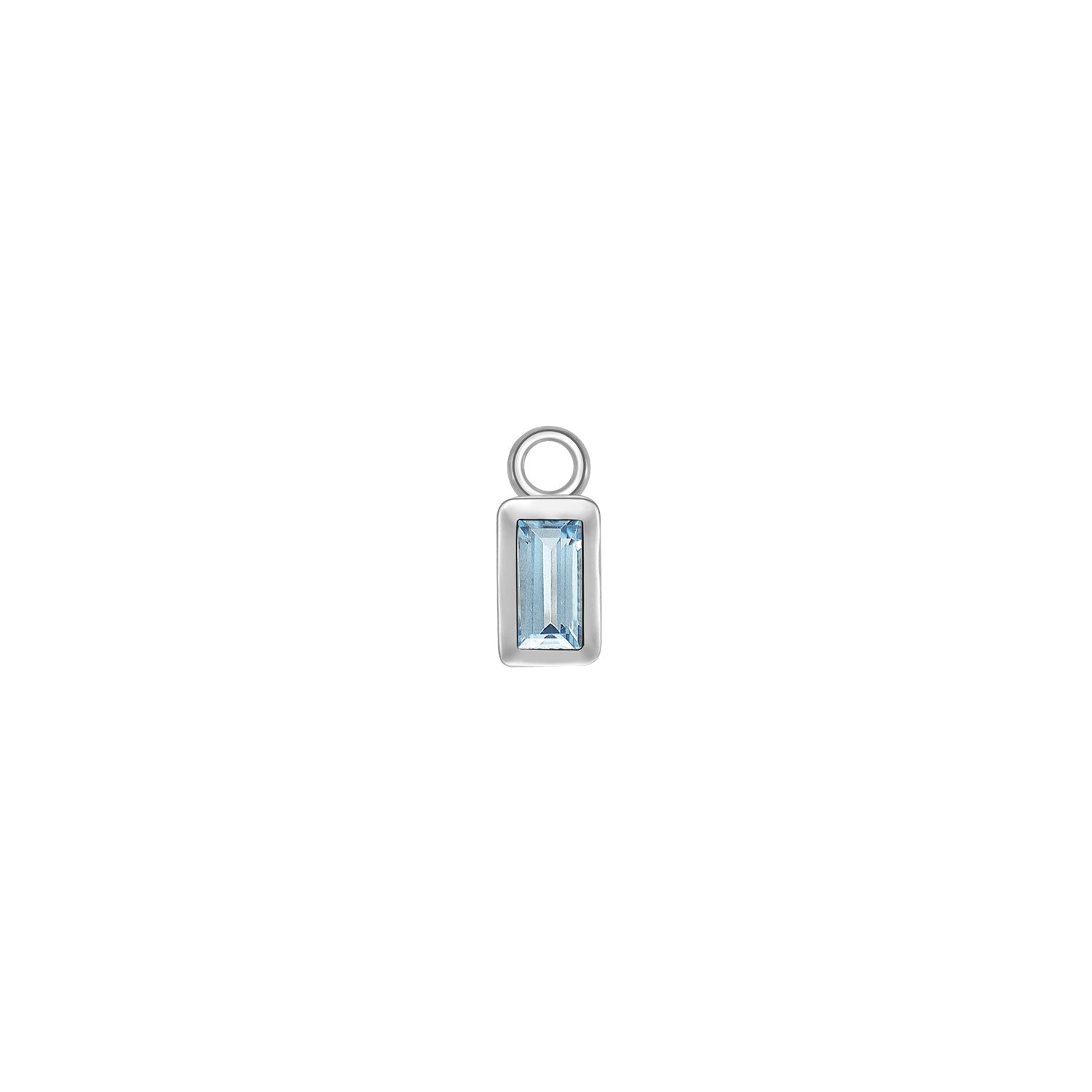 Baguette Bezel Charm - Colored Gemstone
