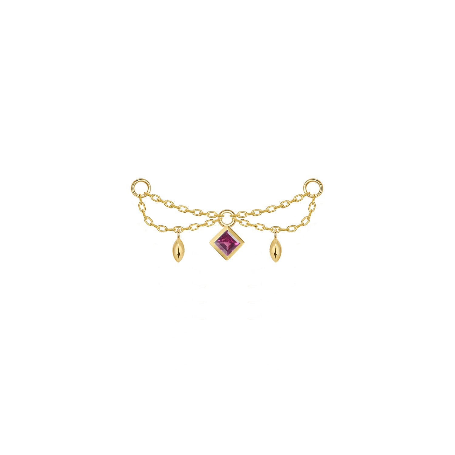Belle Chain - Princess Cut Gemstone
