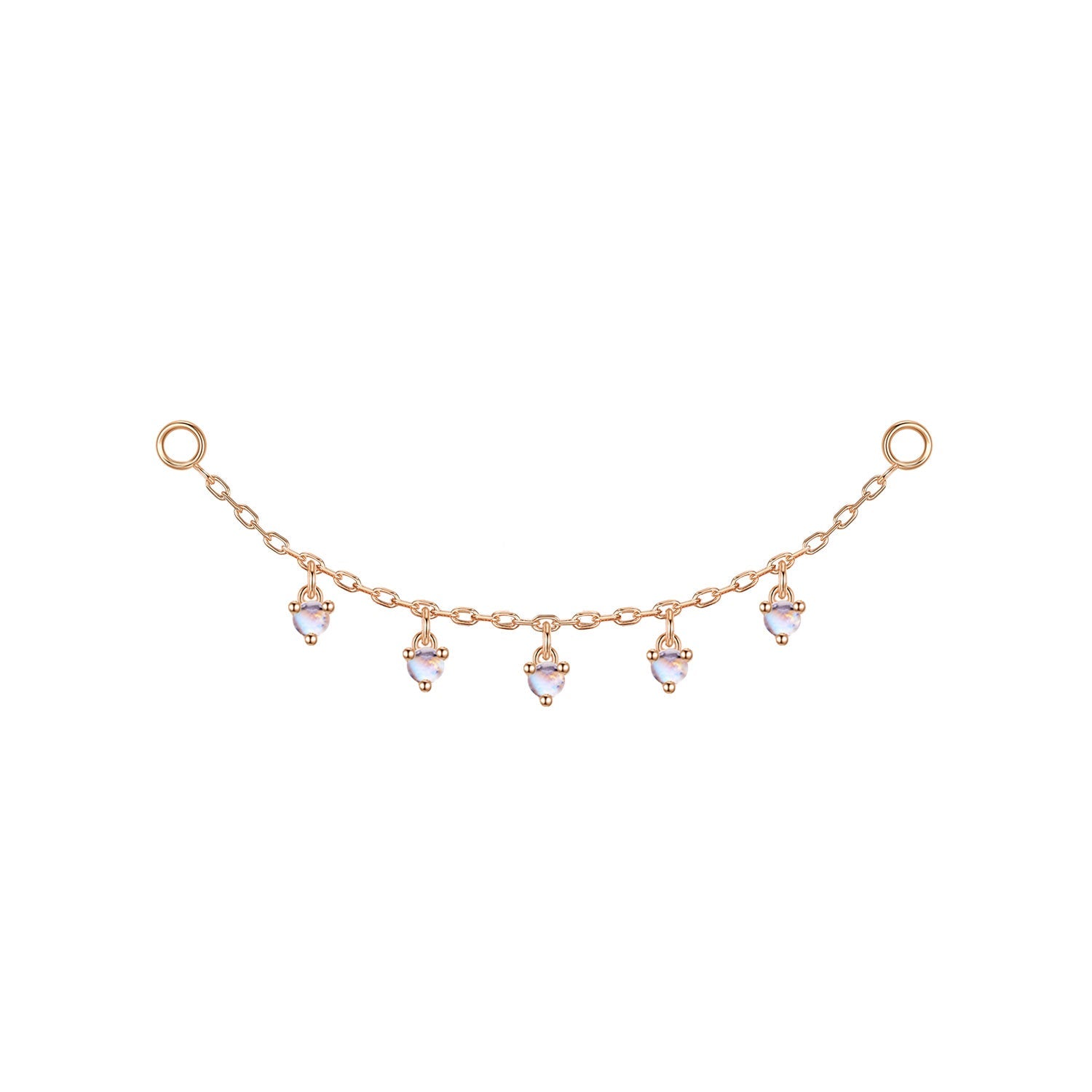 Chain with Dripping Round Colored Gemstones