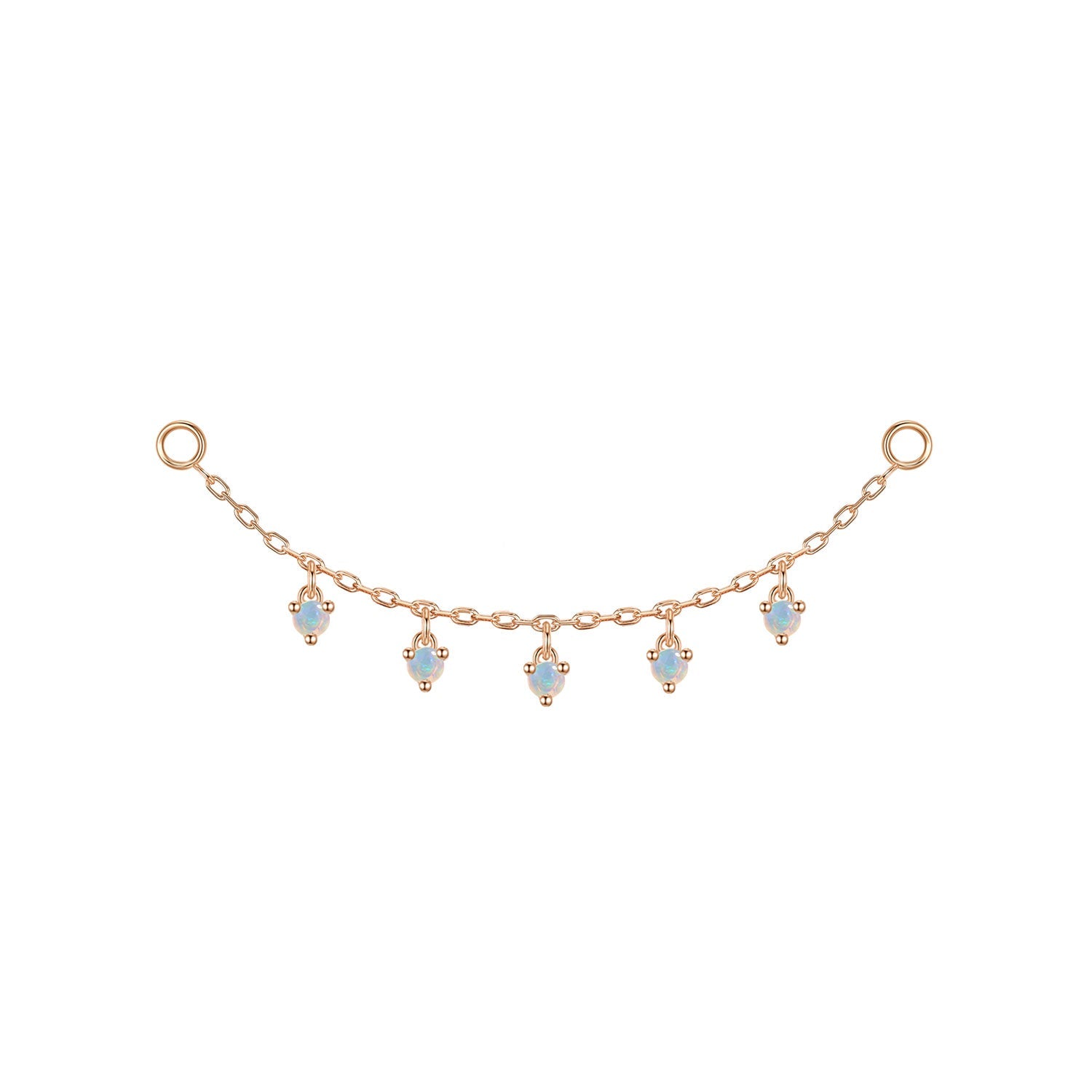 Chain with Dripping Round Colored Gemstones