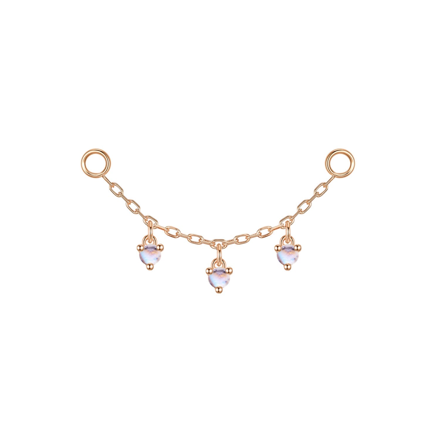 Chain with Dripping Round Colored Gemstones