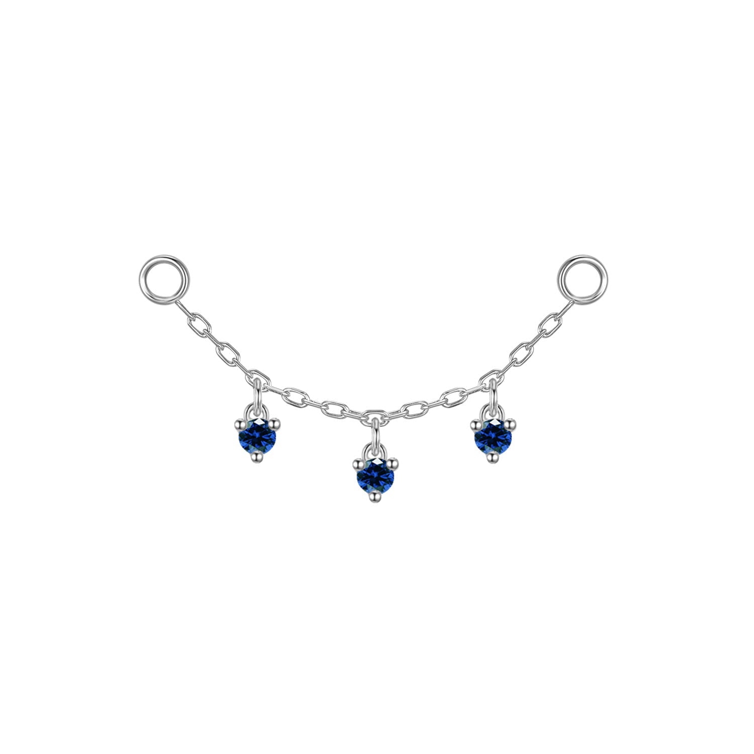 Chain with Dripping Round Colored Gemstones