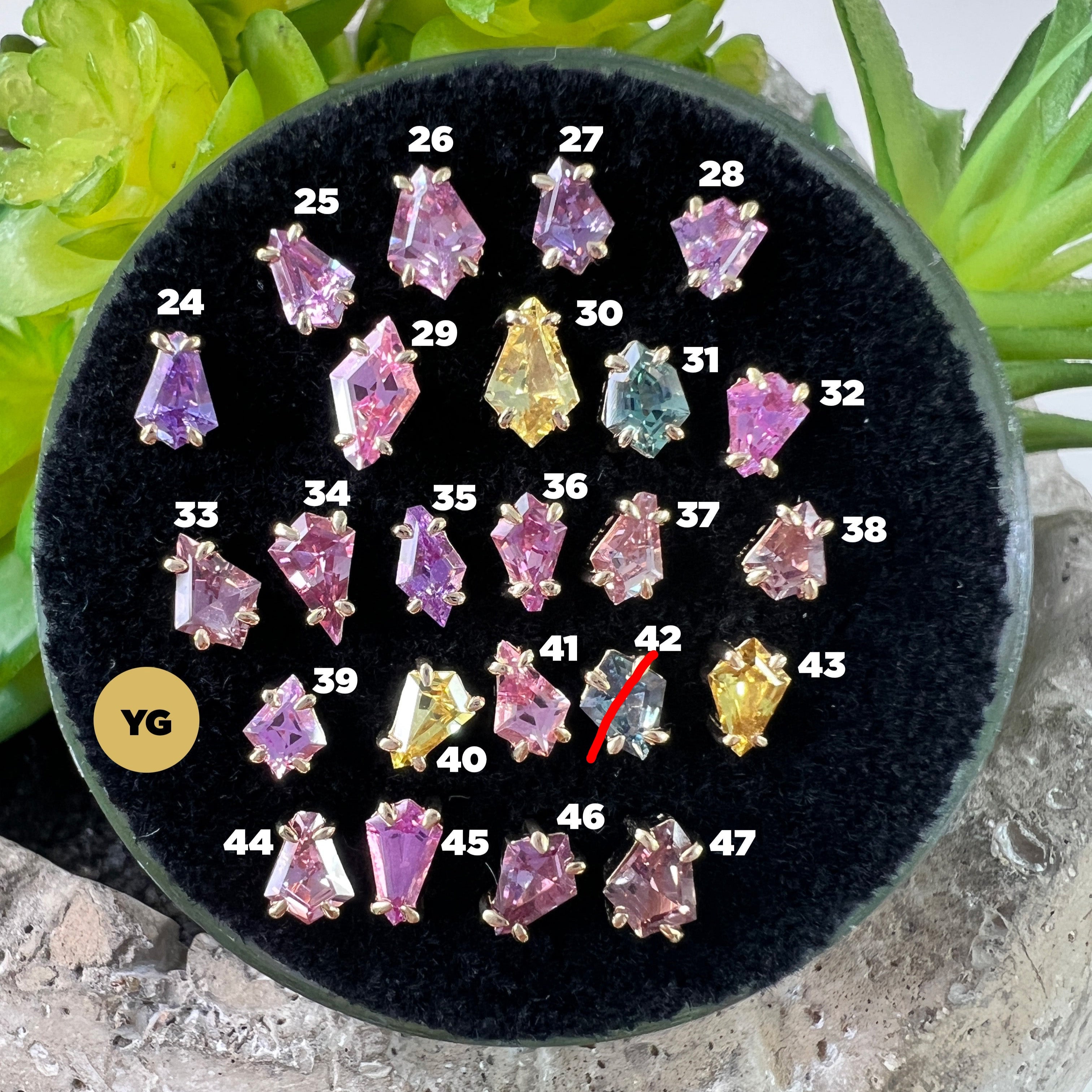 LE 2025 Claw Set Solitaire Faceted Sapphire Freeform One-Of-A-Kind