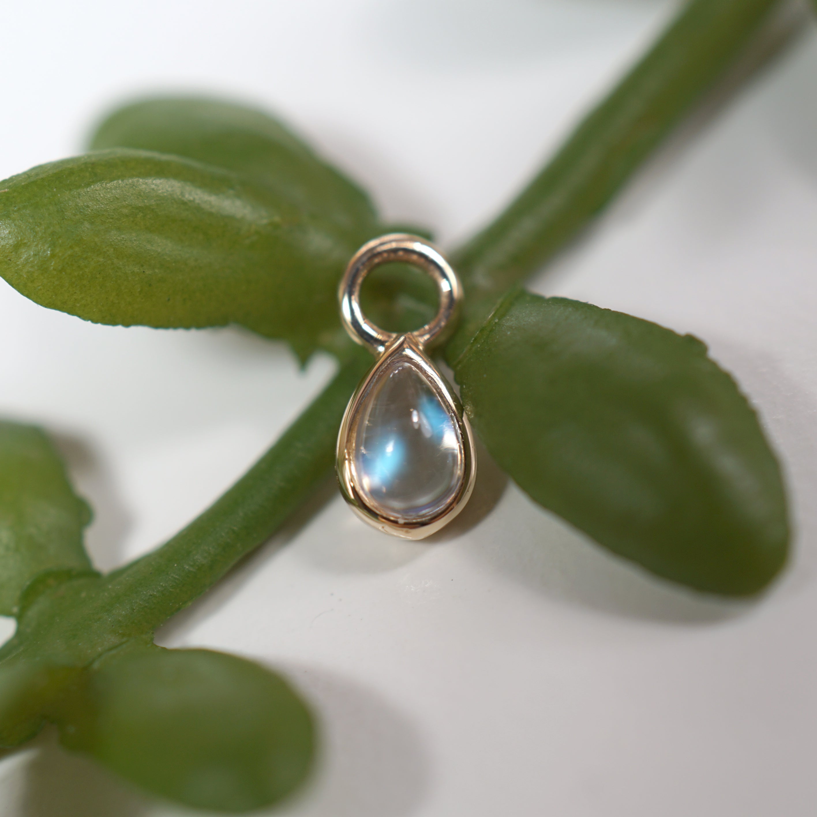 Mini Pear Bezel Charm - Cabochon Gemstone