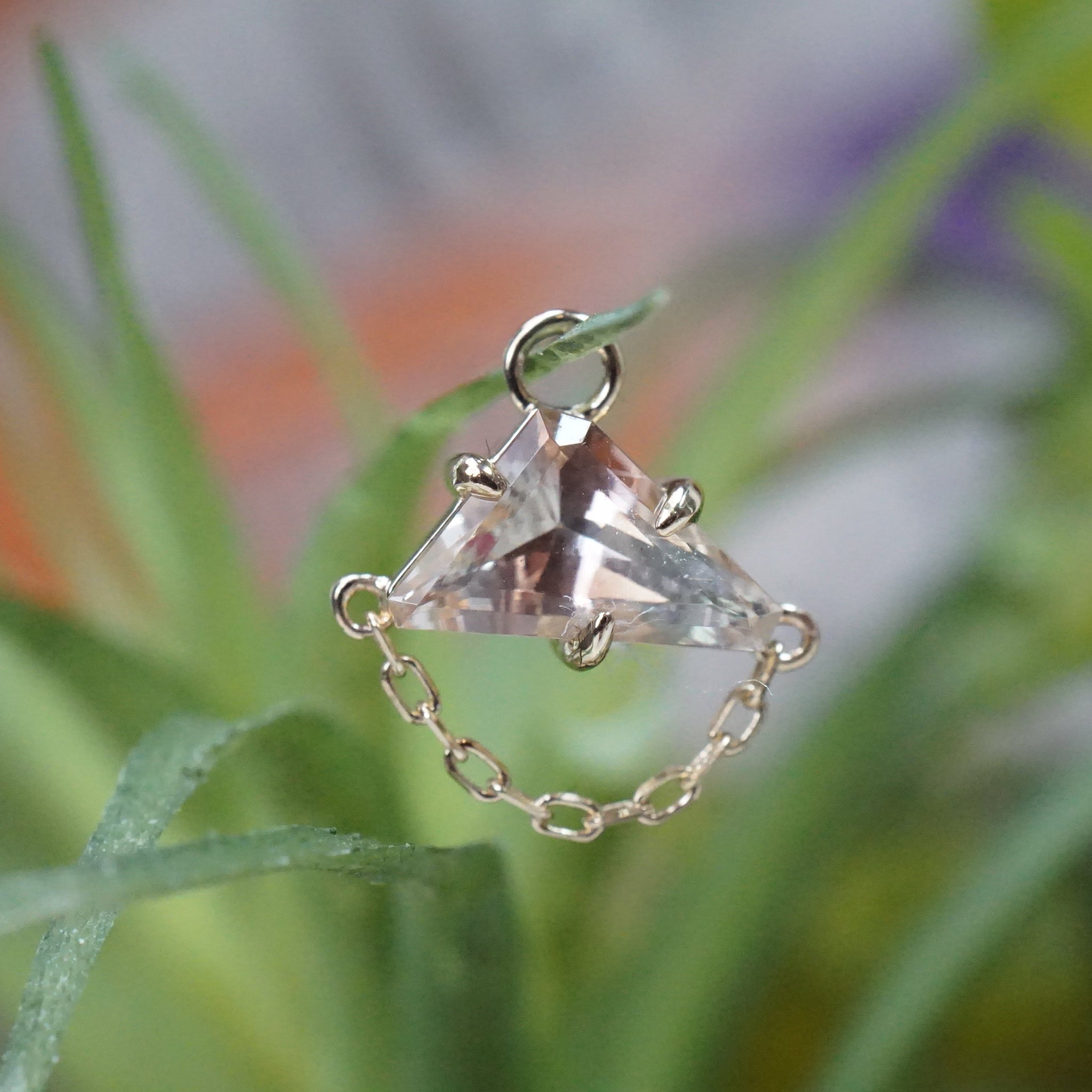 Sunstone Claw Set With 1 Draping Chain Charm Freeform One-Of-A-Kind