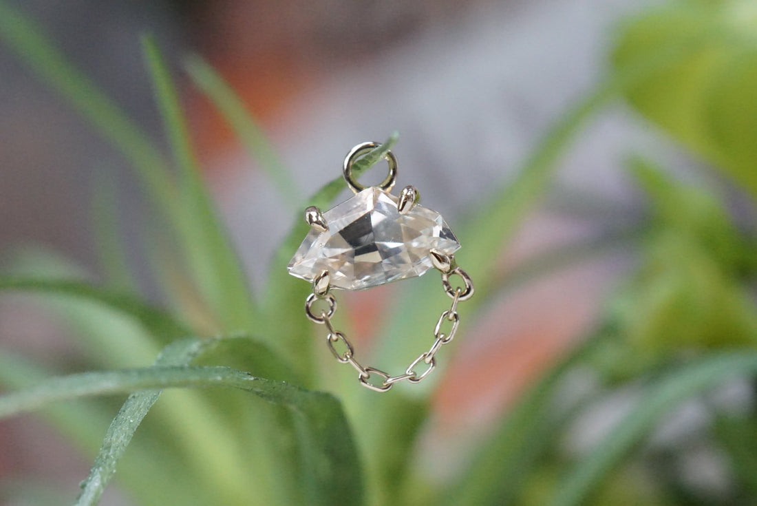 Sunstone Claw Set With 1 Draping Chain Charm Freeform One-Of-A-Kind