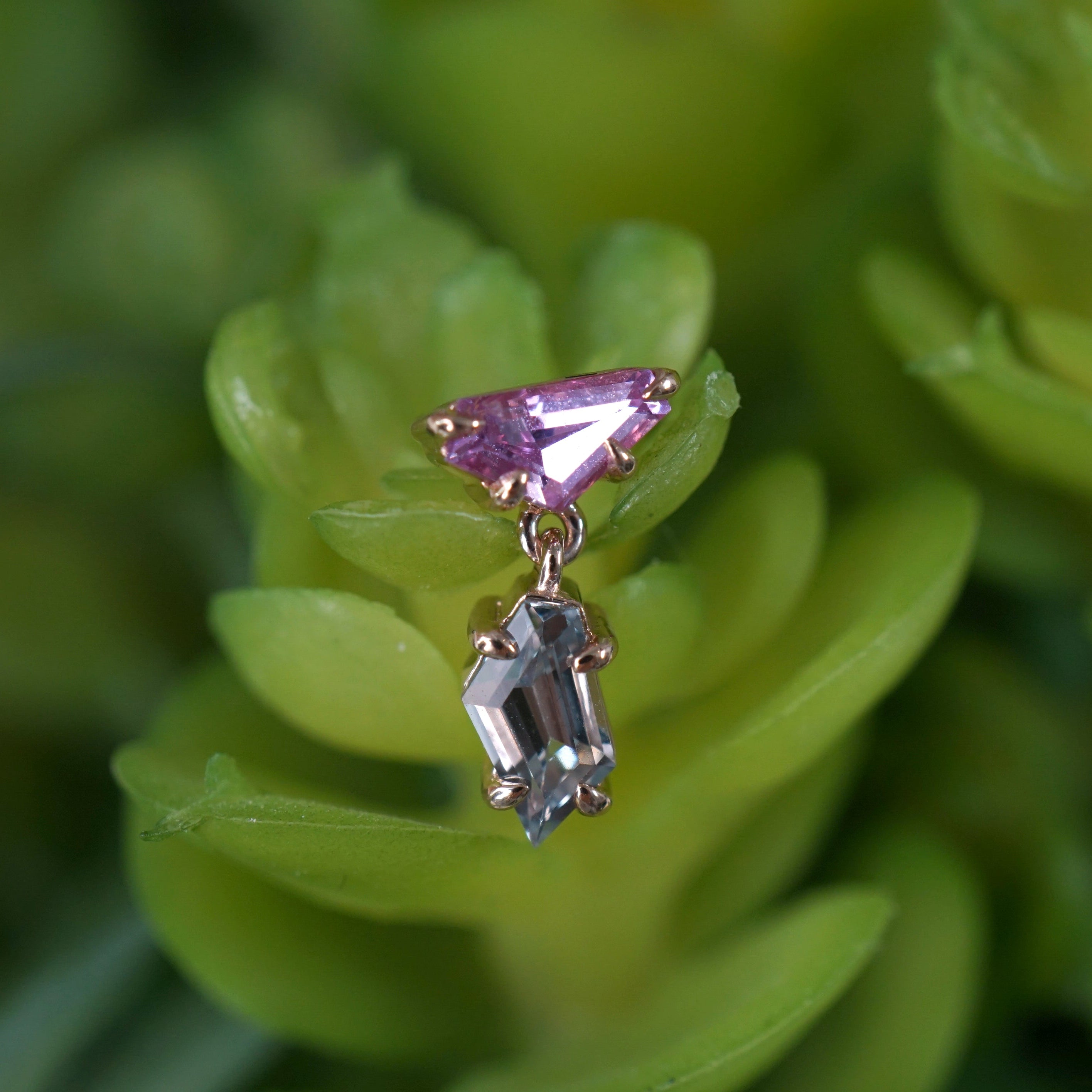 LE 2025 Claw Set Double Drop Faceted Sapphire Freeform One-Of-A-Kind