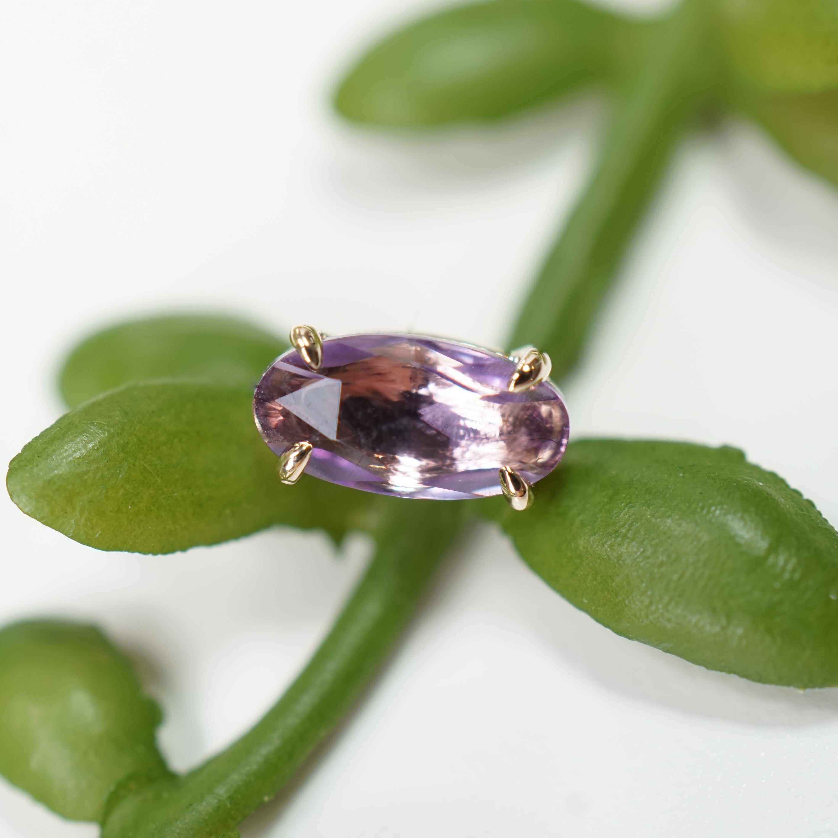 Oval Rose Cut Gemstone Claw Set Solitaire