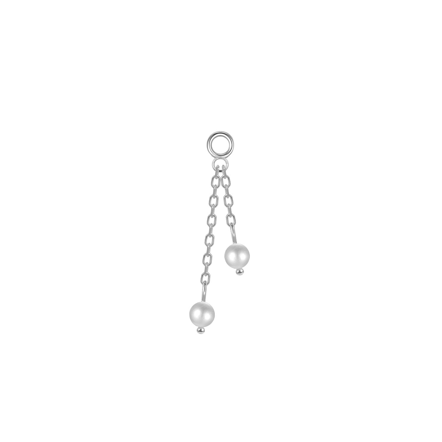 Double Pearl Charm On Chain