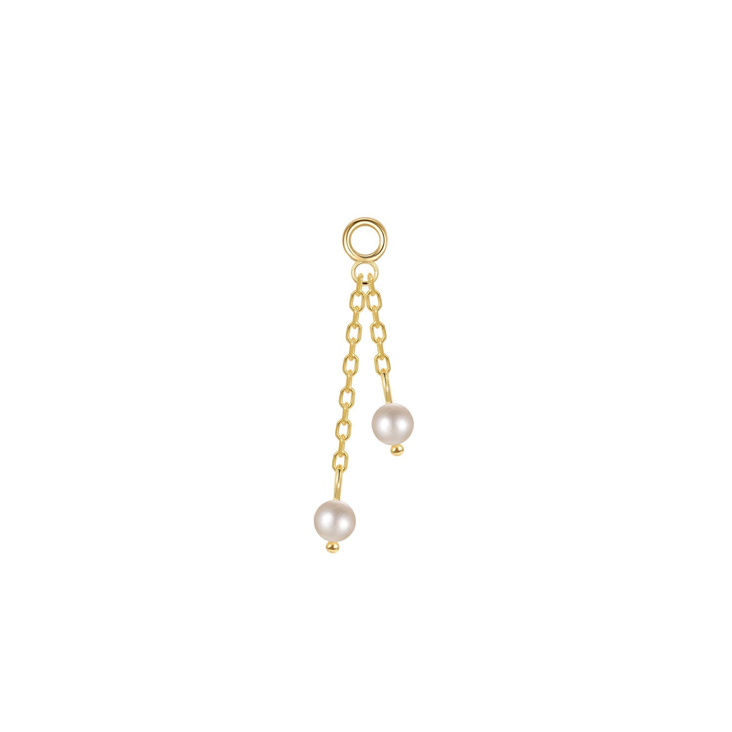 Double Pearl Charm On Chain