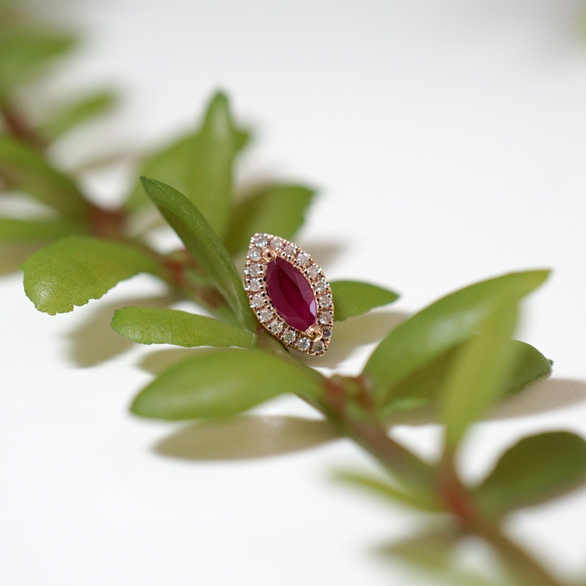 Diamond Halo - Marquise Ruby, Blue Sapphire and Opal - Emma