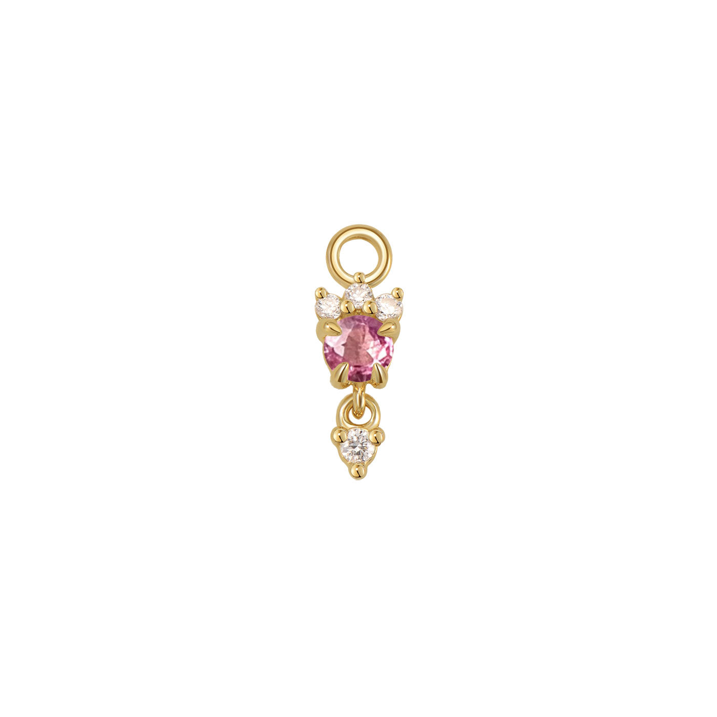 Leia Charm With Diamond Drop - Faceted Gemstone