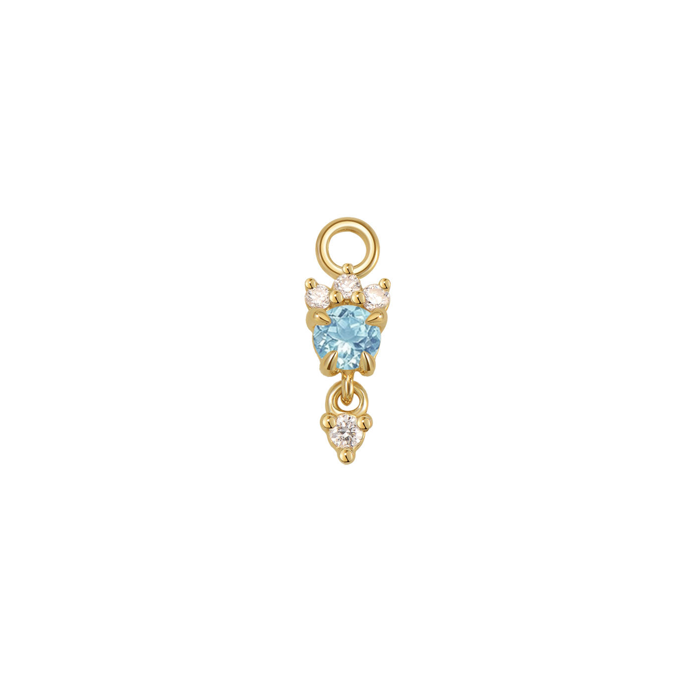 Leia Charm With Diamond Drop - Faceted Gemstone