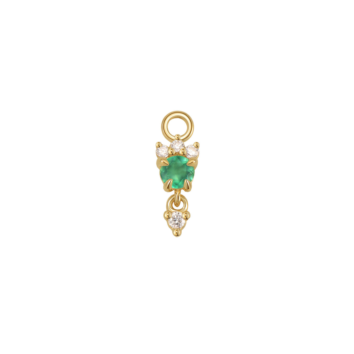 Leia Charm With Diamond Drop - Faceted Gemstone