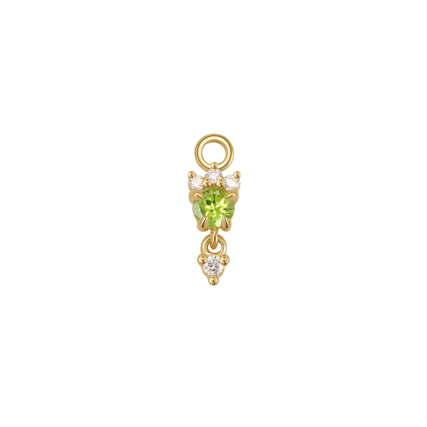 Leia Charm With Diamond Drop - Faceted Gemstone