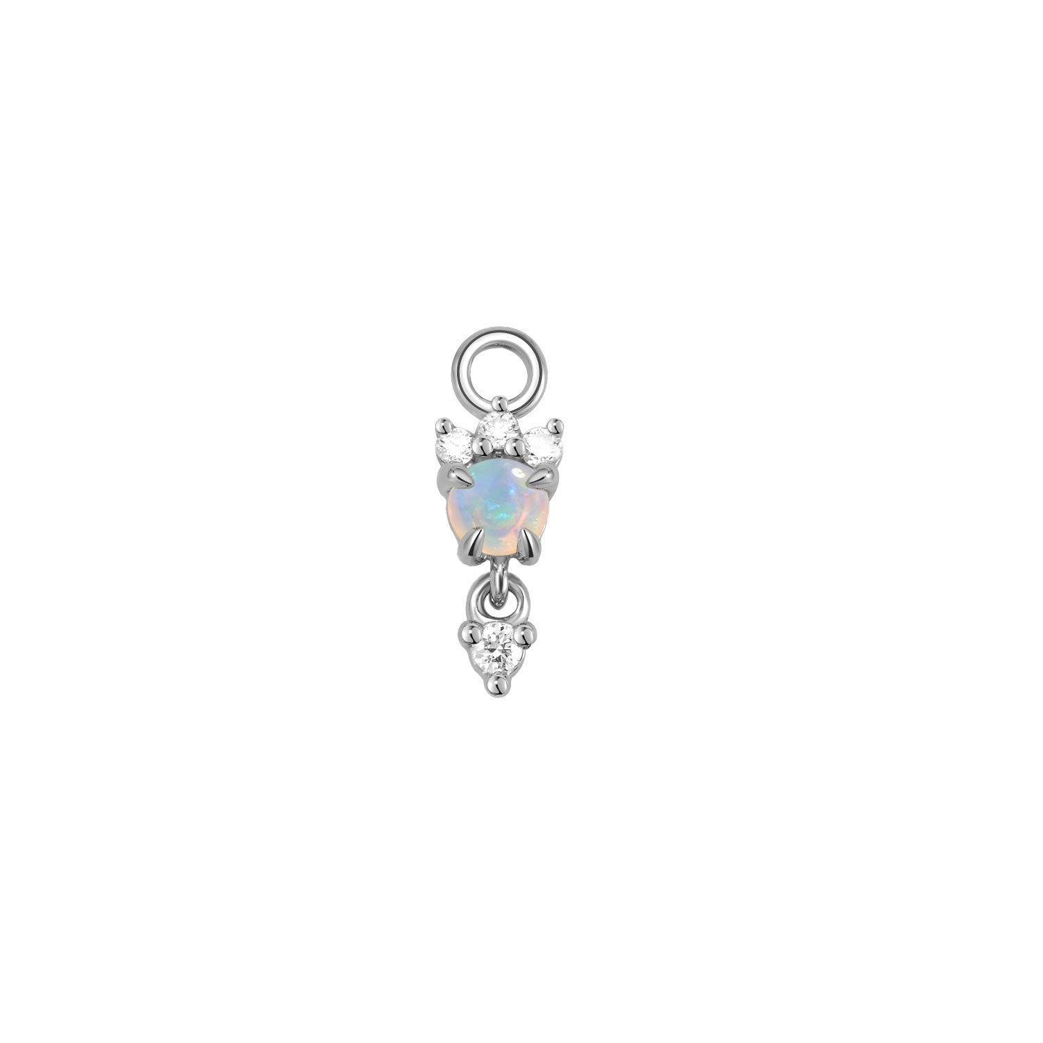 Leia Charm With Diamond Drop - Faceted Gemstone