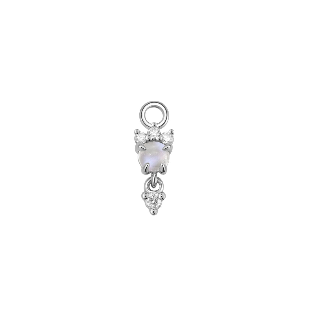 Leia Charm With Diamond Drop - Cabochon Gemstone