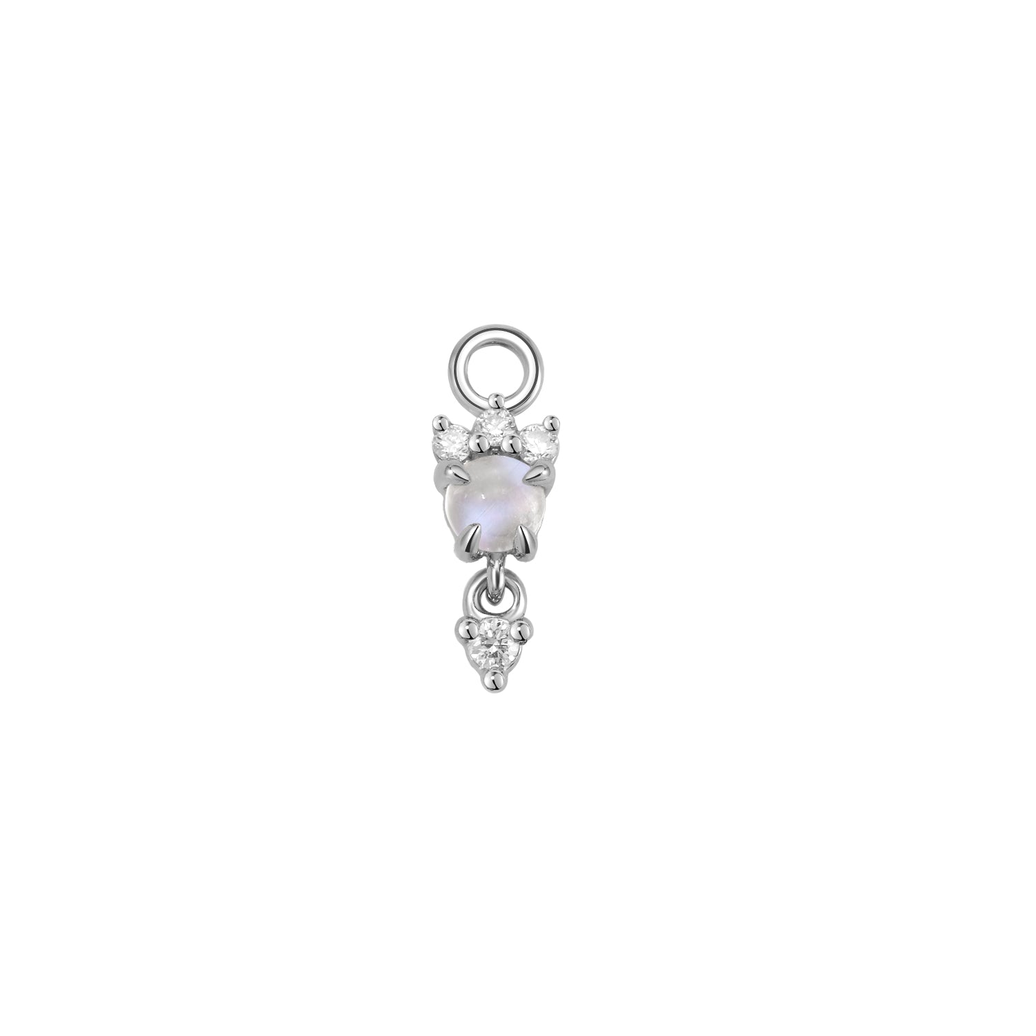 Leia Charm With Diamond Drop - Faceted Gemstone