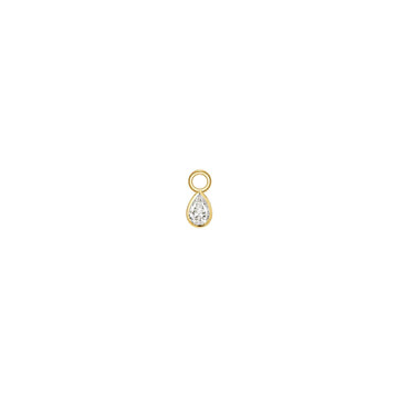 Mini Pear Bezel Charm - Diamond