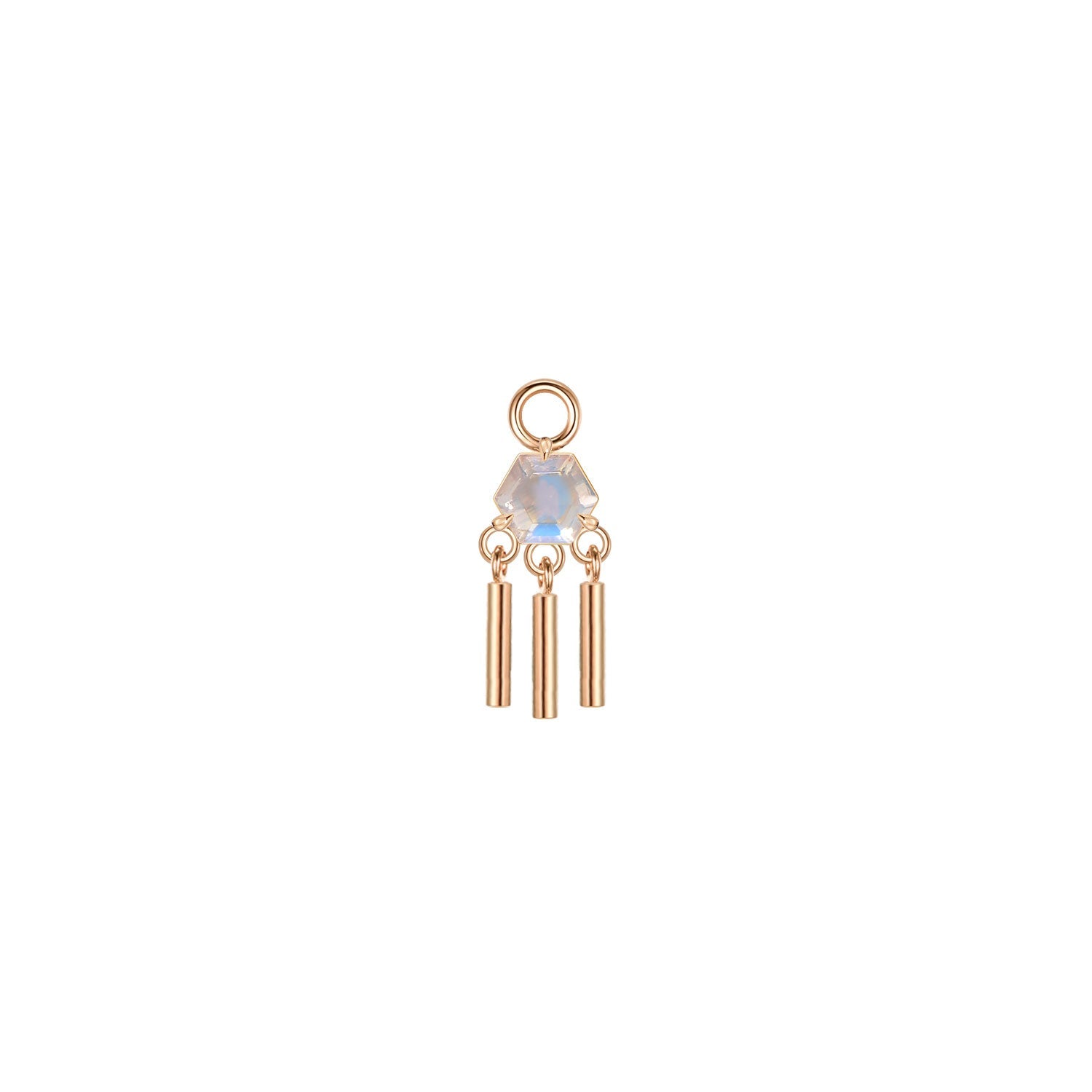 Hexagon Moonstone Wind Chime Charm