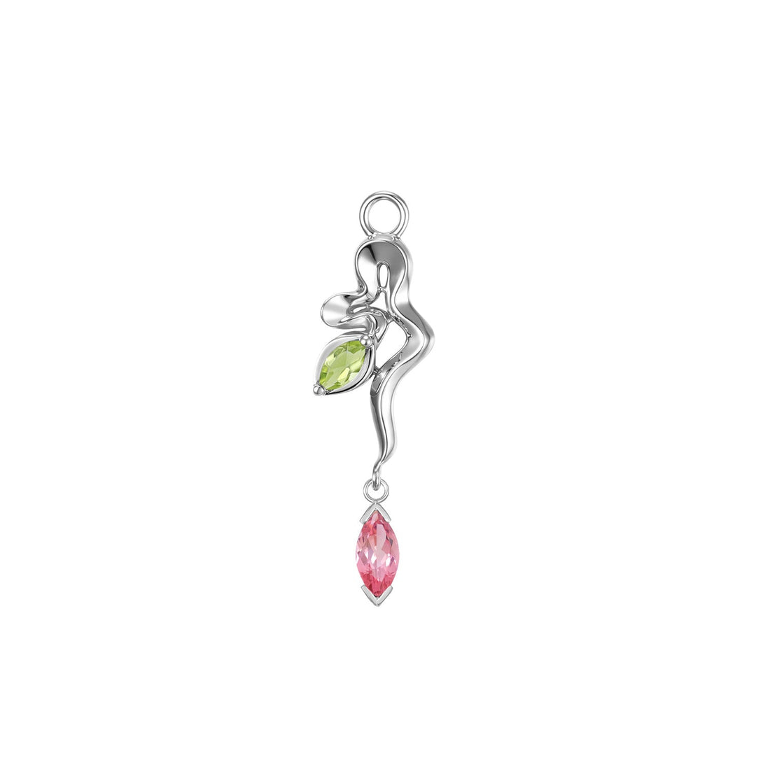 Snake - Amaryllis Charm - Colored Gemstone