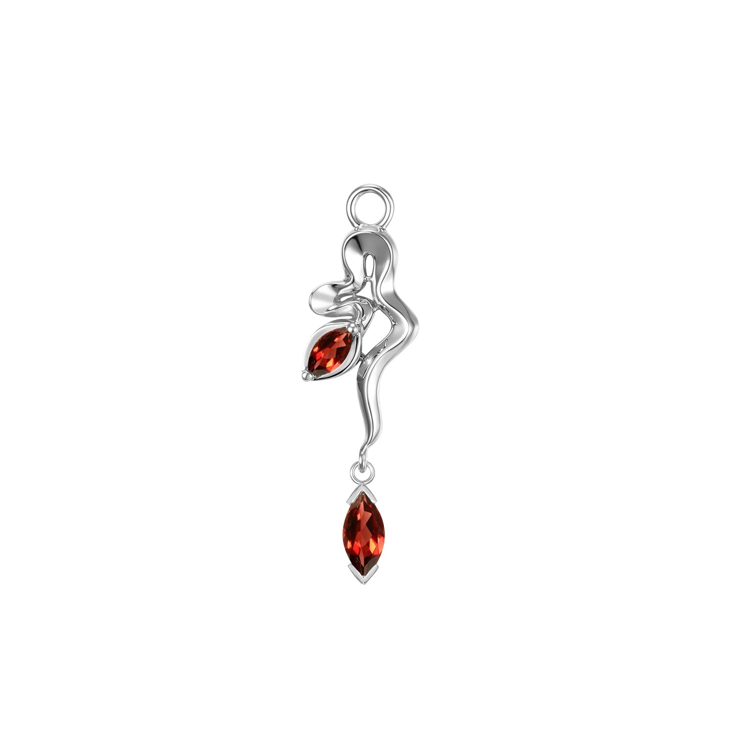 Snake - Amaryllis Charm - Colored Gemstone