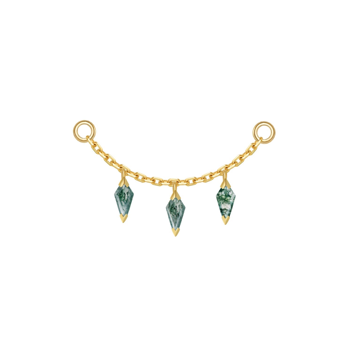 Chain with 3 Dripping Kite Gemstones