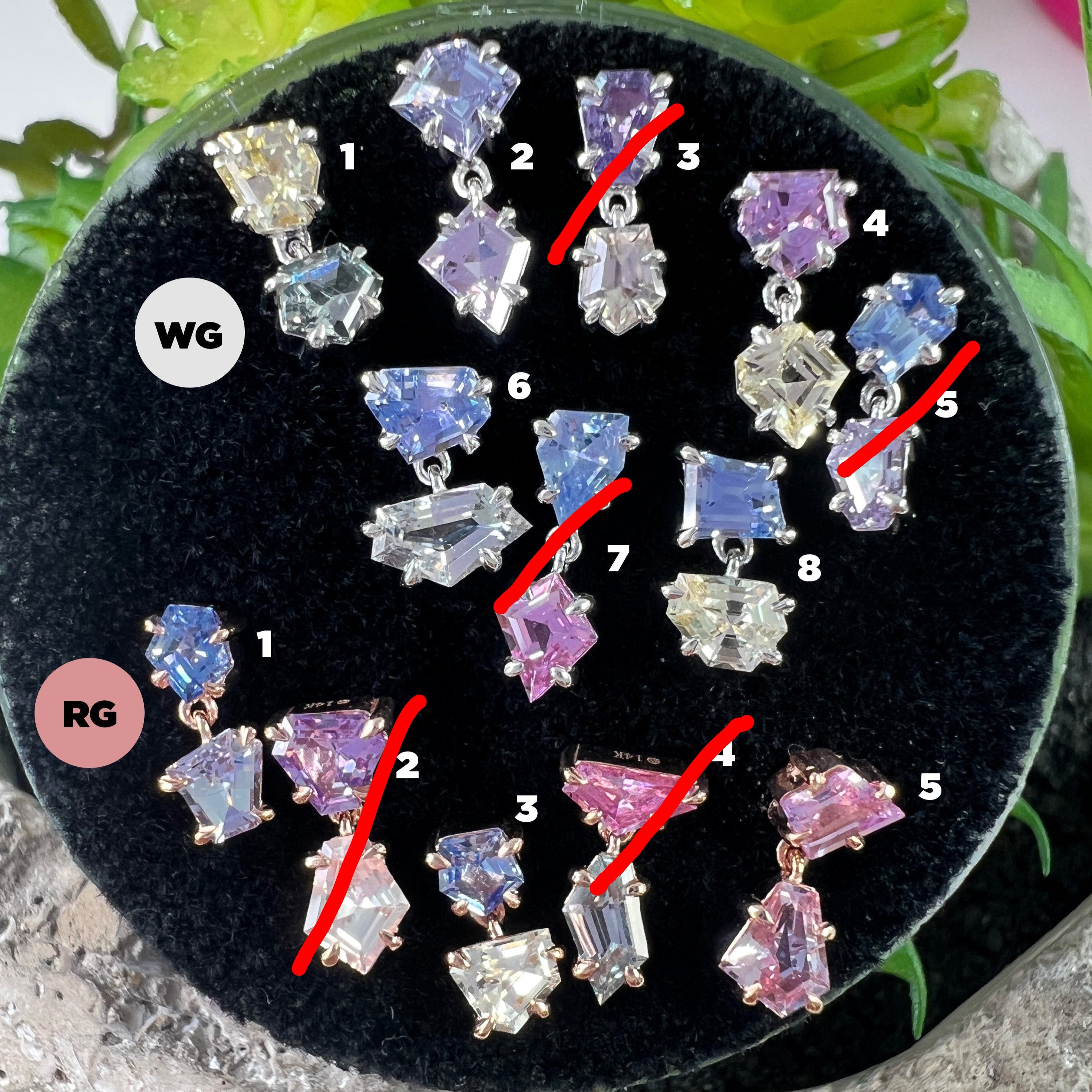 LE 2025 Claw Set Double Drop Faceted Sapphire Freeform One-Of-A-Kind