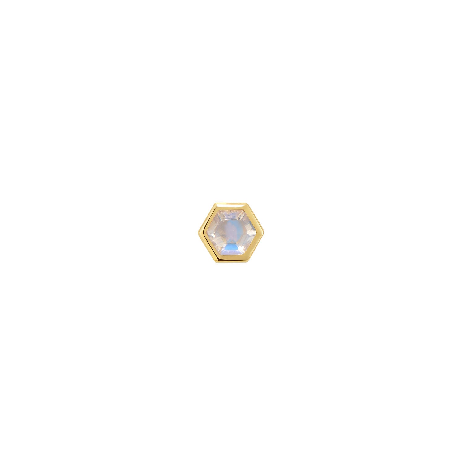 Solitaire - Hexagon Moonstone Bezel